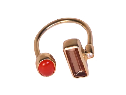 Open Bar Smoky Quartz, Carnelian