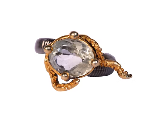 White Topaz Tentacle Ring