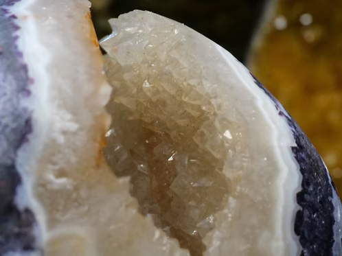 Geode Carved Crystal Skull