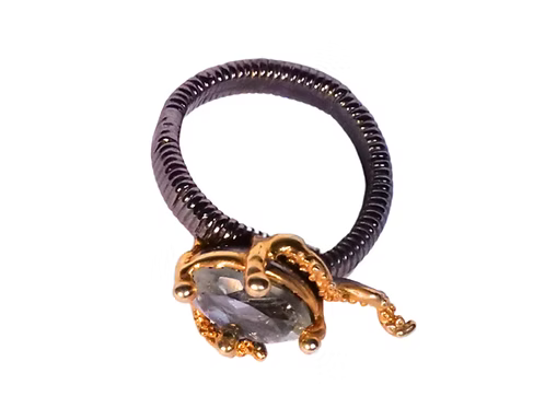 White Topaz Tentacle Ring