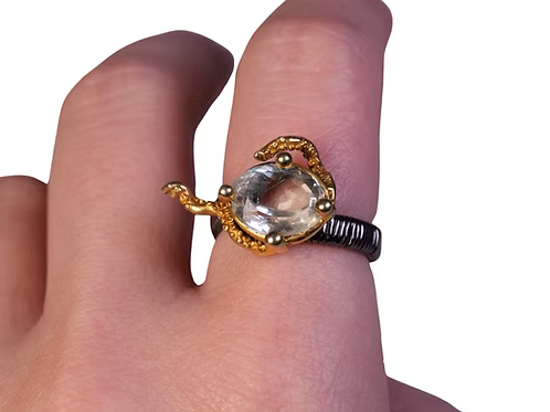 White Topaz Tentacle Ring