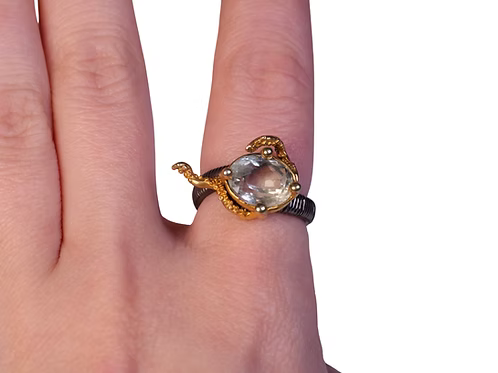 White Topaz Tentacle Ring