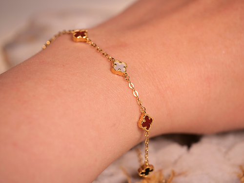 Colorful Clover Charm Bracelet