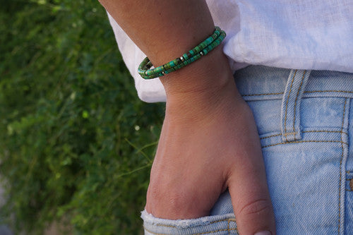 Green Turquoise Wrap-Around Bracelet