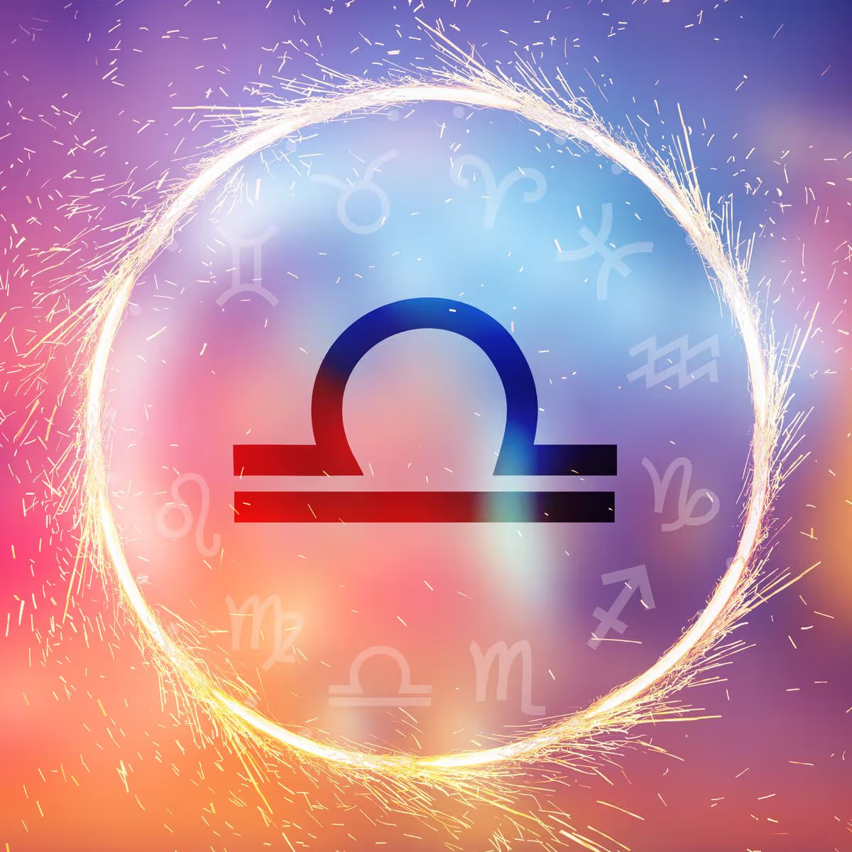 Libra zodiac sign symbol representing balance and justice for astrology horoscope and cosmic design